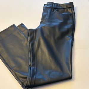 NYDJ Sculpt Her, Lift/ Tuck Technology Black Faux Leather Straight Leg Pants